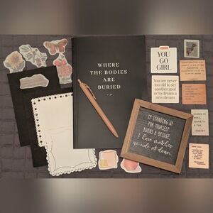Journal With Journaling Accessories & Framed Inspirational Saying